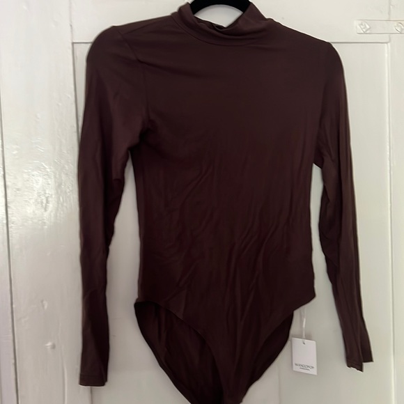New With Tags MangoPop collection brown crewneck bodysuit - Picture 1 of 1